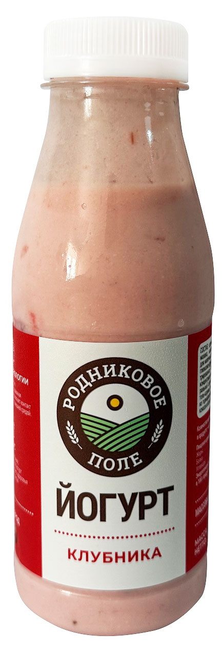

Йогурт питьевой Родниковое поле Клубника ГОСТ 3,2% БЗМЖ, 330 г