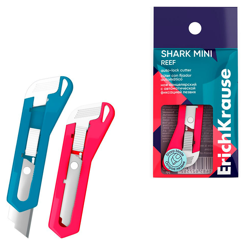 

Нож канцелярский ErichKrause Shark Mini Reef, 1 шт в ассортименте