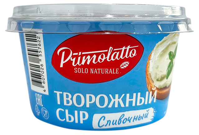 

Сыр творожный сливочный Primolatto 60% БЗМЖ, 130 г