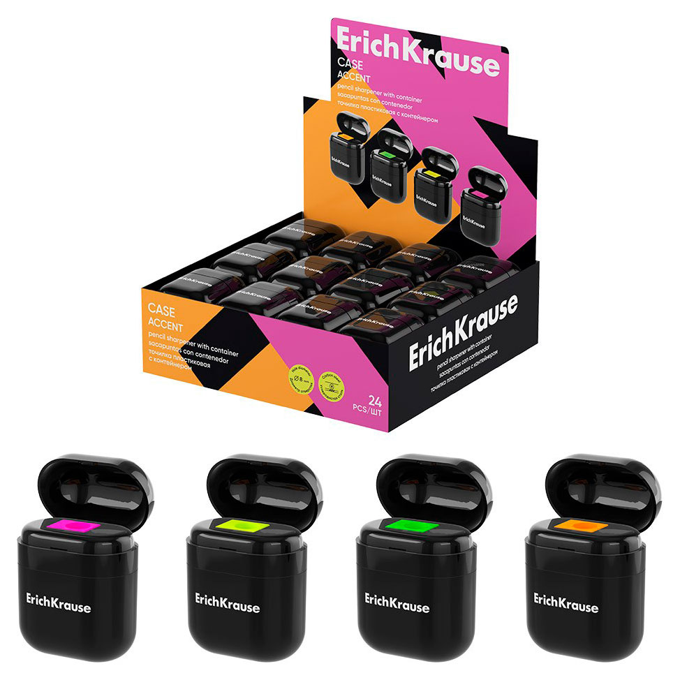 

Точилка ErichKrause Case Accent, 1 шт в ассортименте