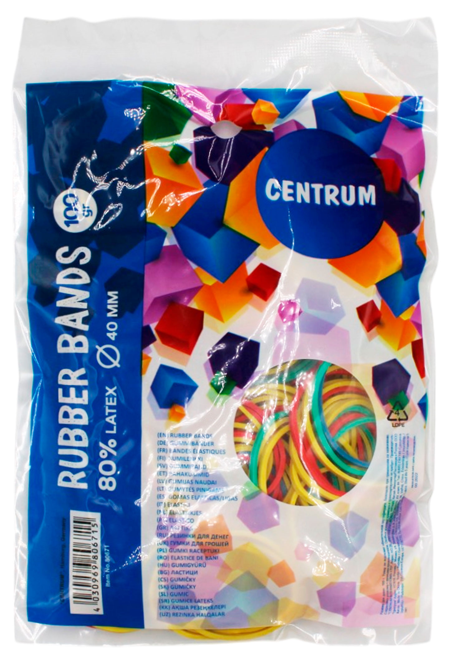 

Резинки канцелярские для денег Centrum, 100 г в ассортименте