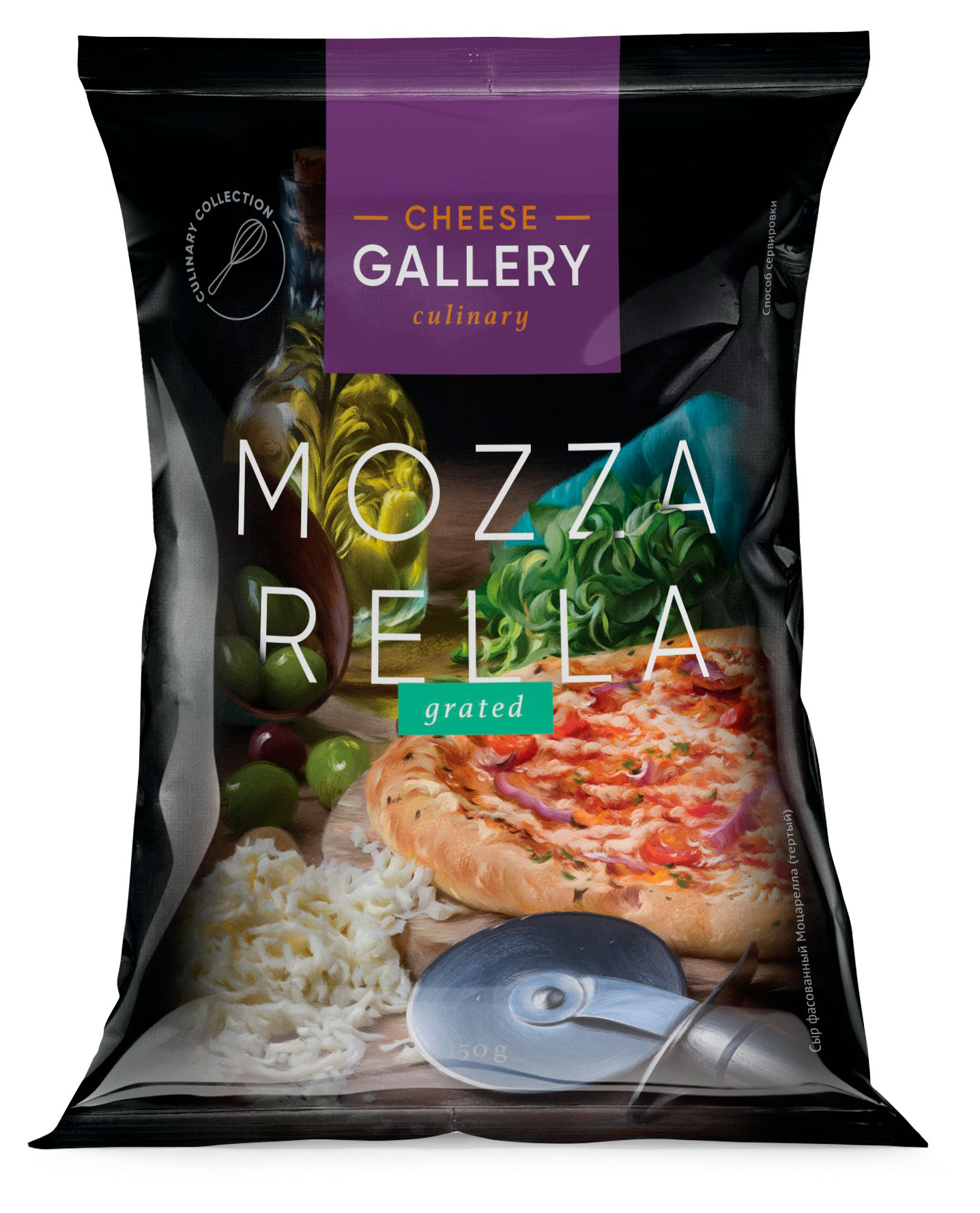 Изображение товара Мягкий тертый сыр Моцарелла Cheese Gallery 40% БЗМЖ 150 г для запекания