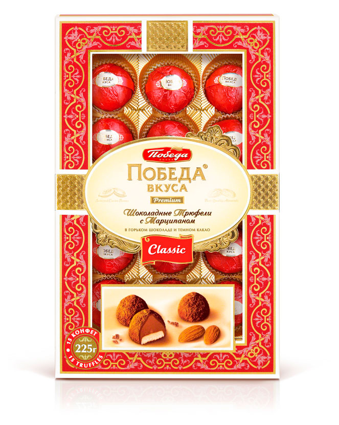 

Набор конфет Победа Вкуса Трюфели Шоколадные с марципаном, 225 г