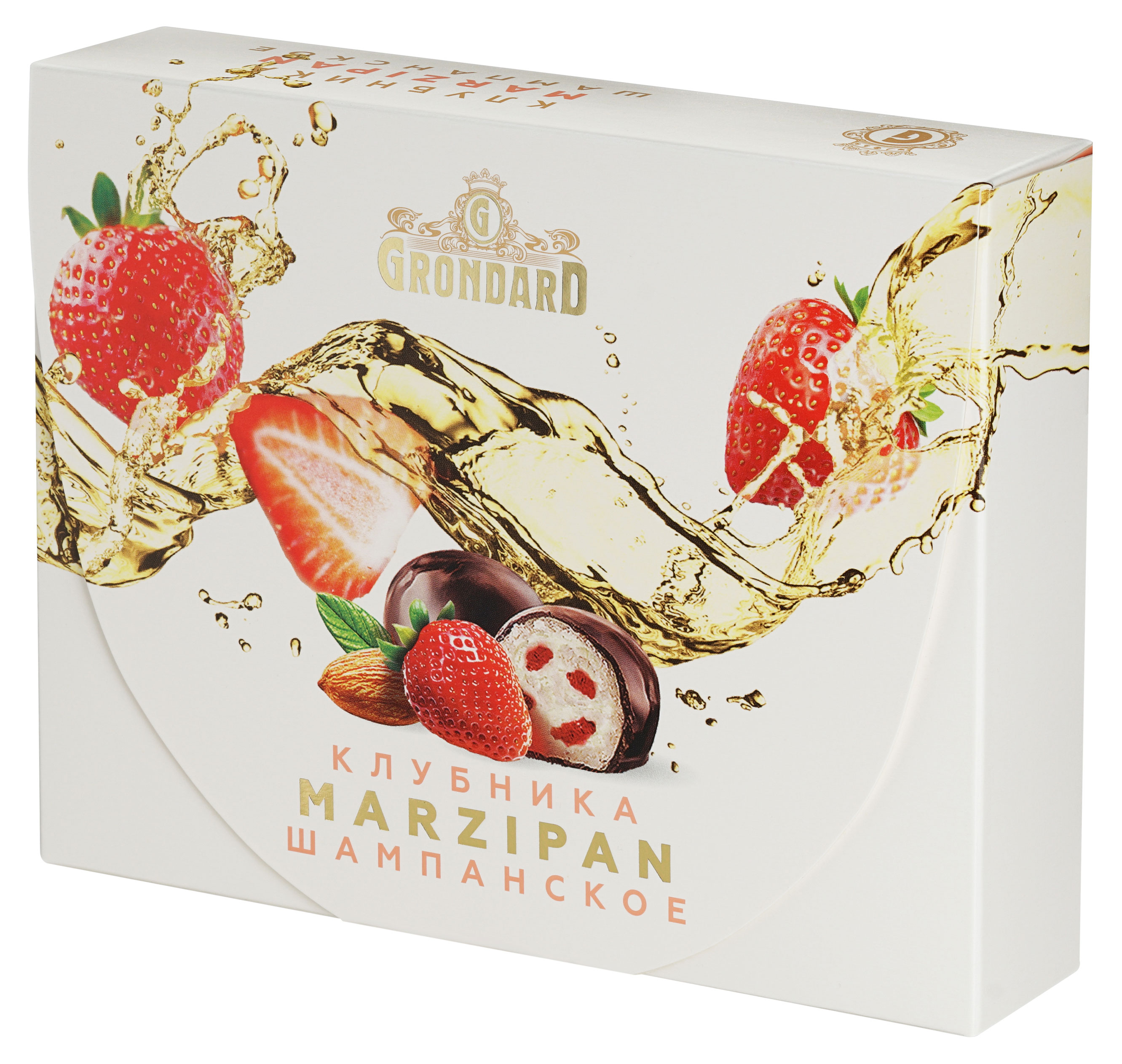 

Конфеты GRONDARD Марципановые с кусочками клубники и шампанским, 98 г