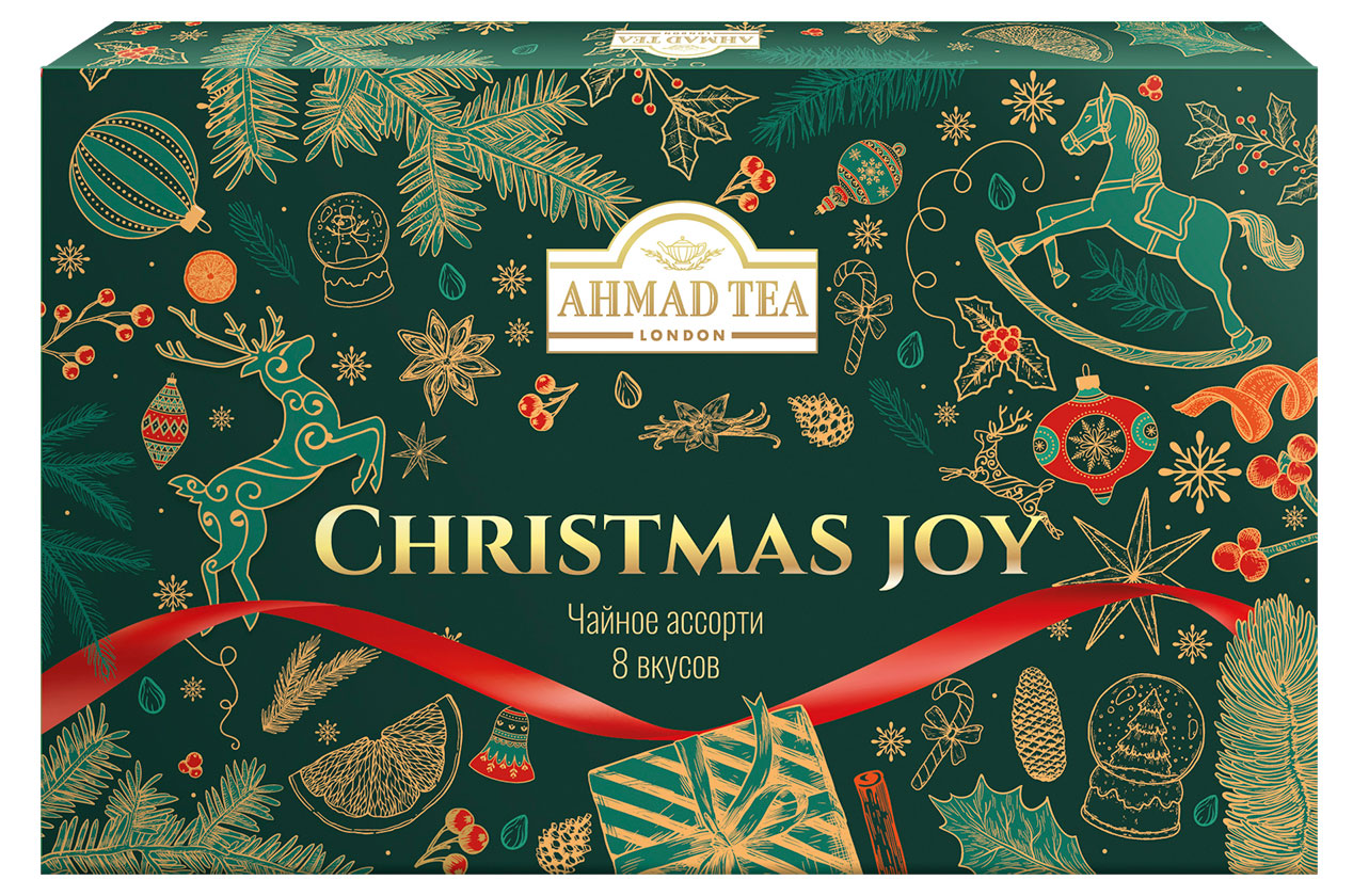 Изображение товара Чайный набор Ahmad Tea Ассорти Радость Рождества 8 вкусов, 40 пакетиков