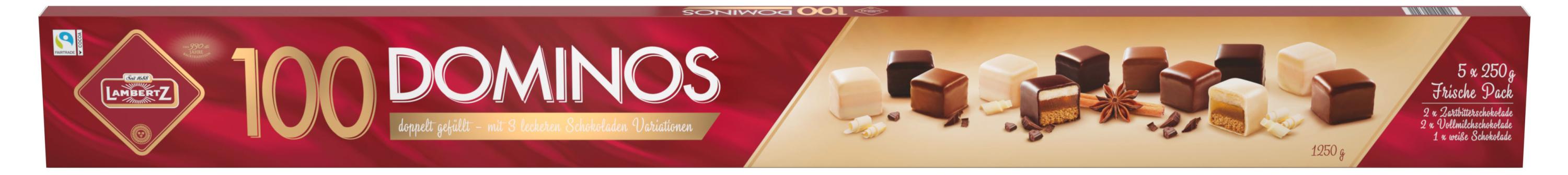 

Набор конфет Lambertz Ассорти 100 Dominos молочный и белый шоколад, 1,25 кг