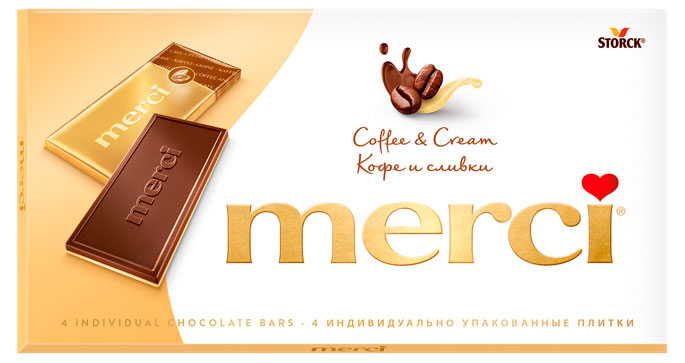 Изображение товара Шоколад Merci К 8 МАРТА молочный кофе и сливки 100 г