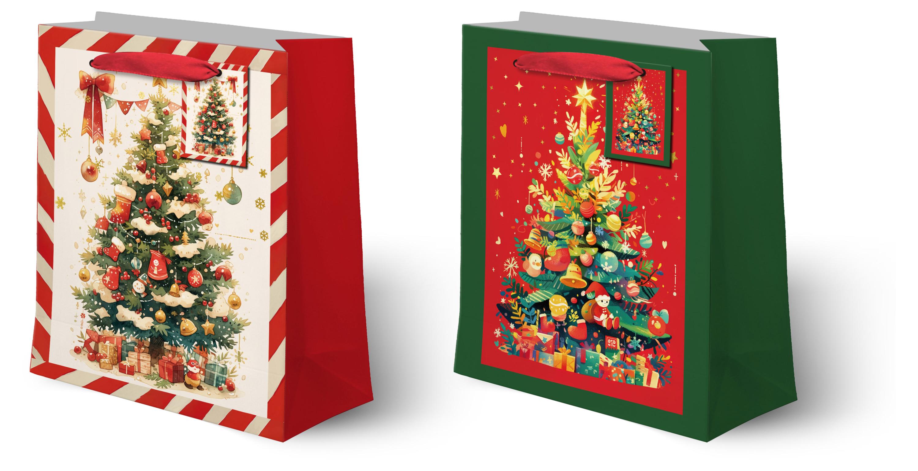 Изображение товара Пакет подарочный Елочка 26×32×10 см в ассортименте