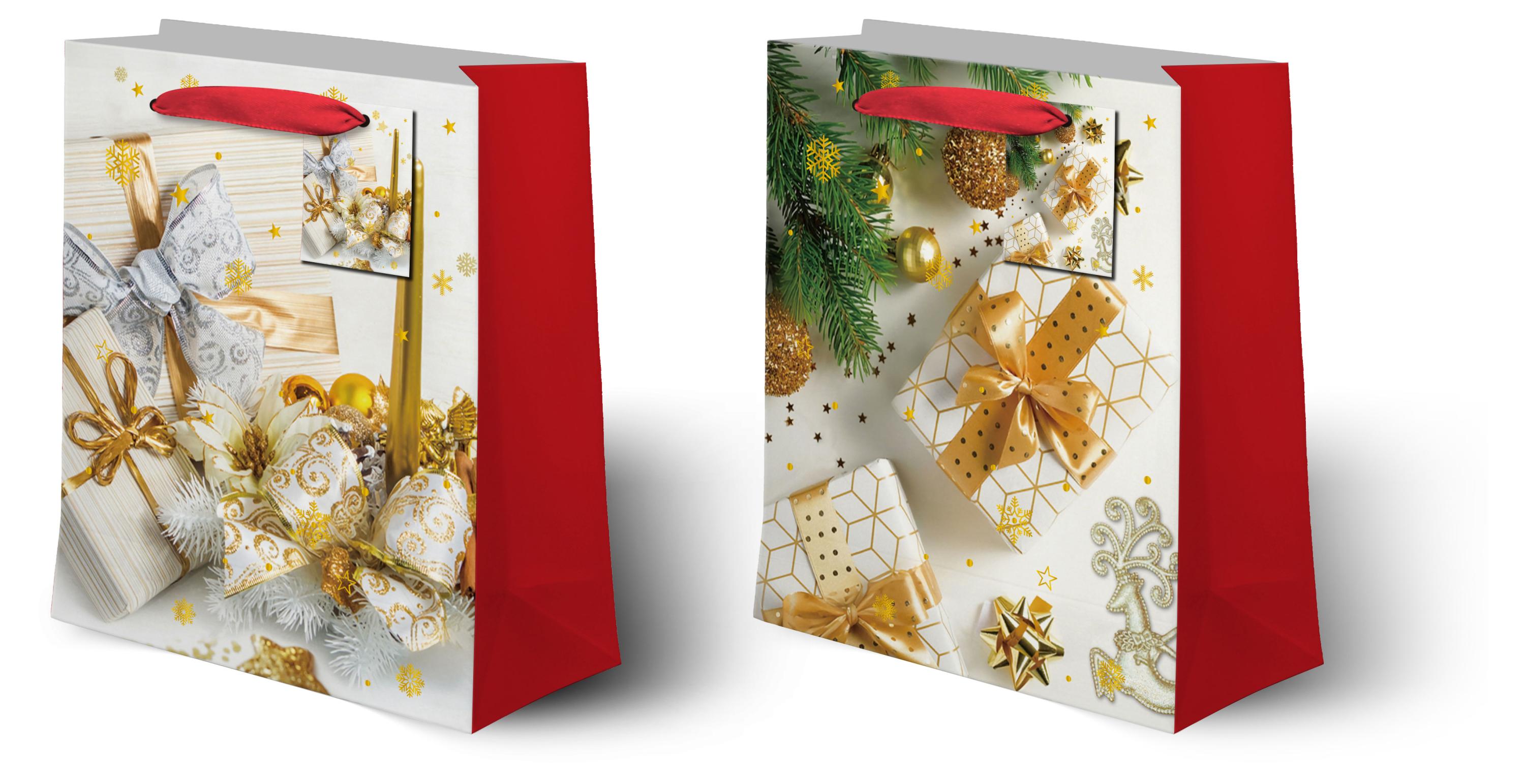 Изображение товара Подарочный пакет Золото 26x32x10 см для праздничных мероприятий