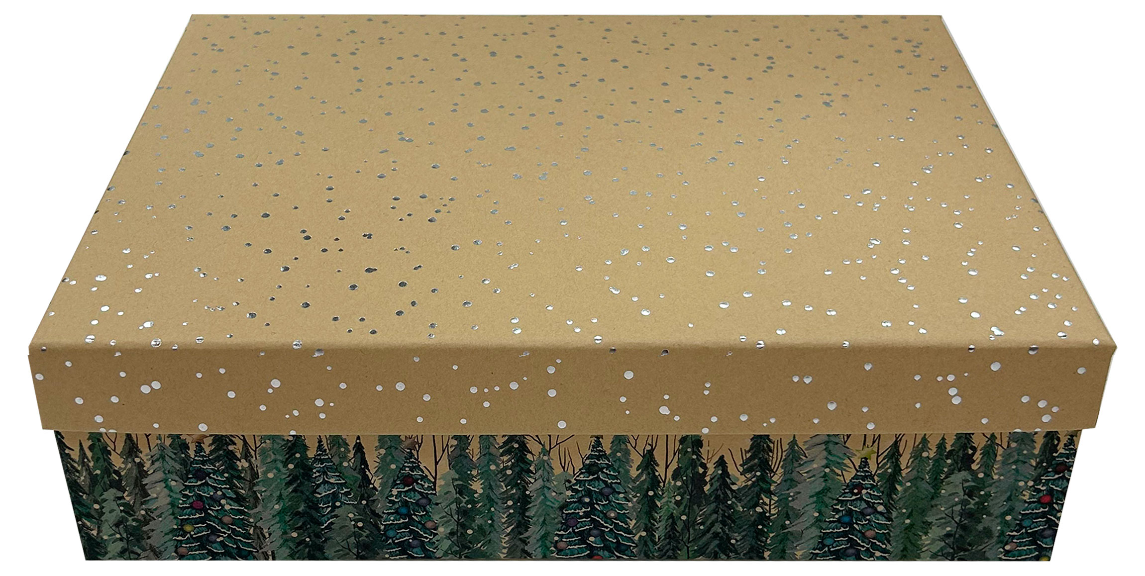 Изображение товара Новогодняя подарочная коробка Зима 33x23,5x9 см для праздничных подарков