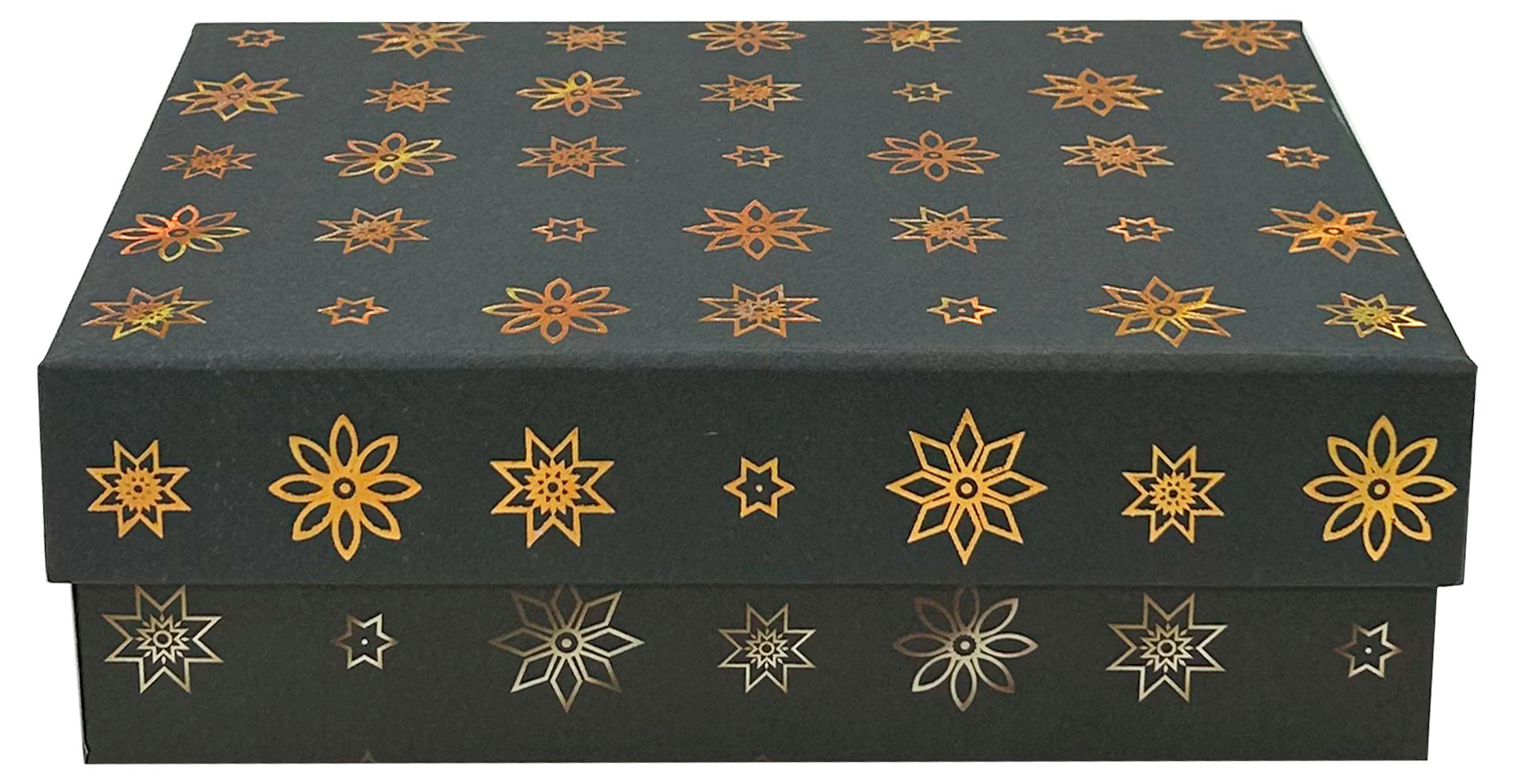 Изображение товара Новогодняя подарочная коробка 19x13.5x6 см в стильном праздничном оформлении