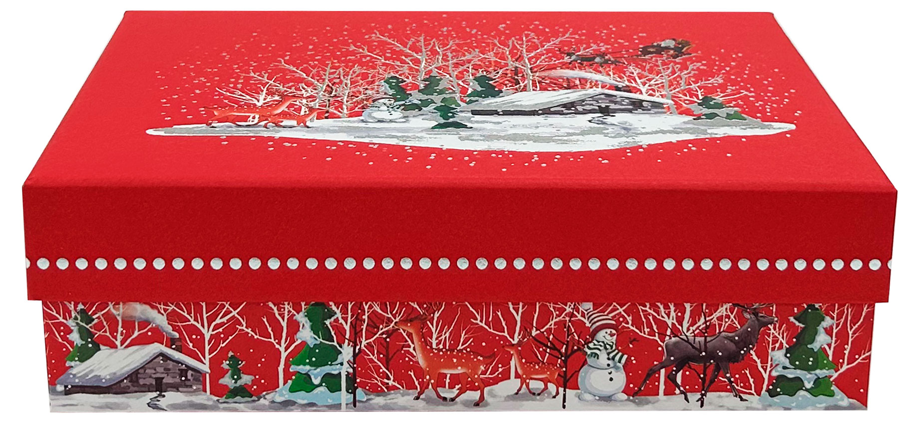 Изображение товара Новогодняя подарочная коробка 22x16x6,5 см элегантная упаковка для подарков