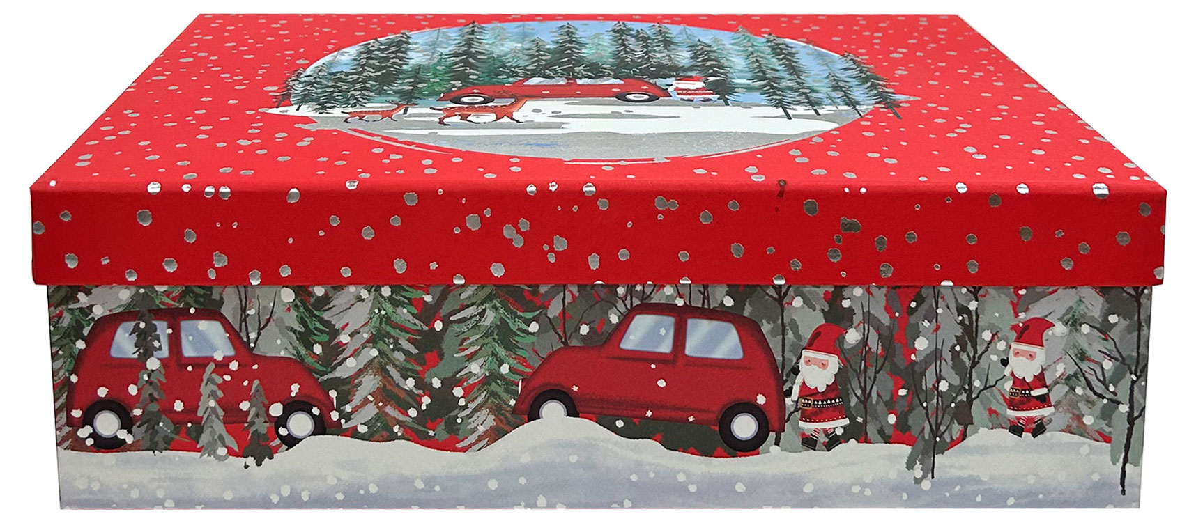 Изображение товара Новогодняя подарочная коробка 37x27x11 см - элегантная упаковка для подарков