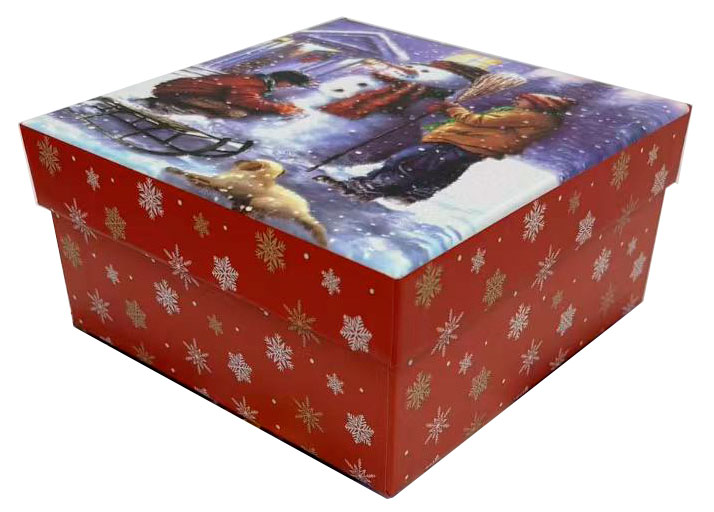 Изображение товара Новогодняя подарочная коробка Дружба 20x20x9,5 см для подарков и украшений