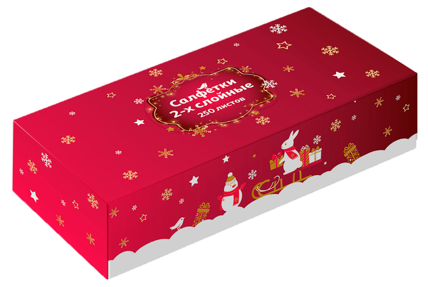 

Салфетки косметические АШАН Красная птица в боксе, 250 шт