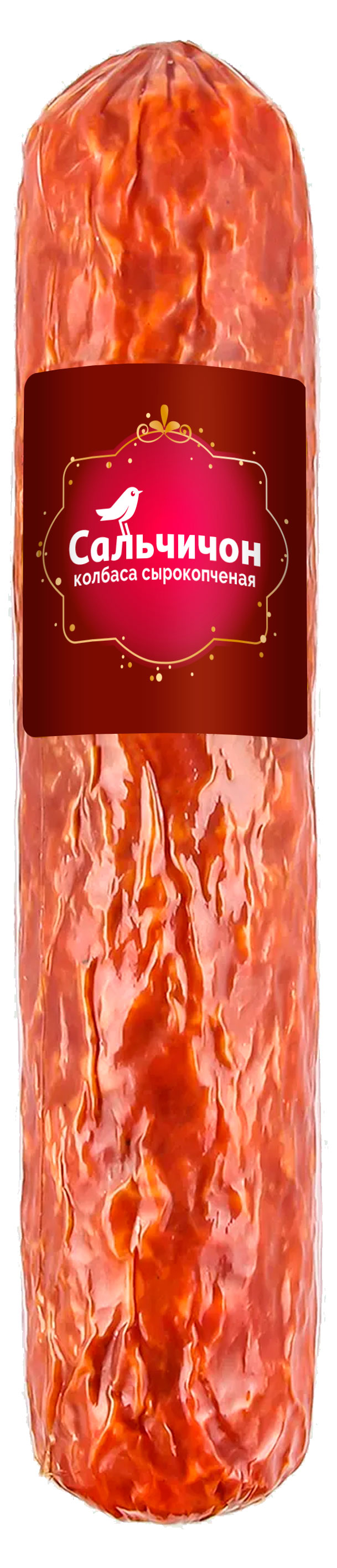 

Колбаса сырокопченая АШАН Красная птица Сальчичон без сои, ~ 0,9 кг