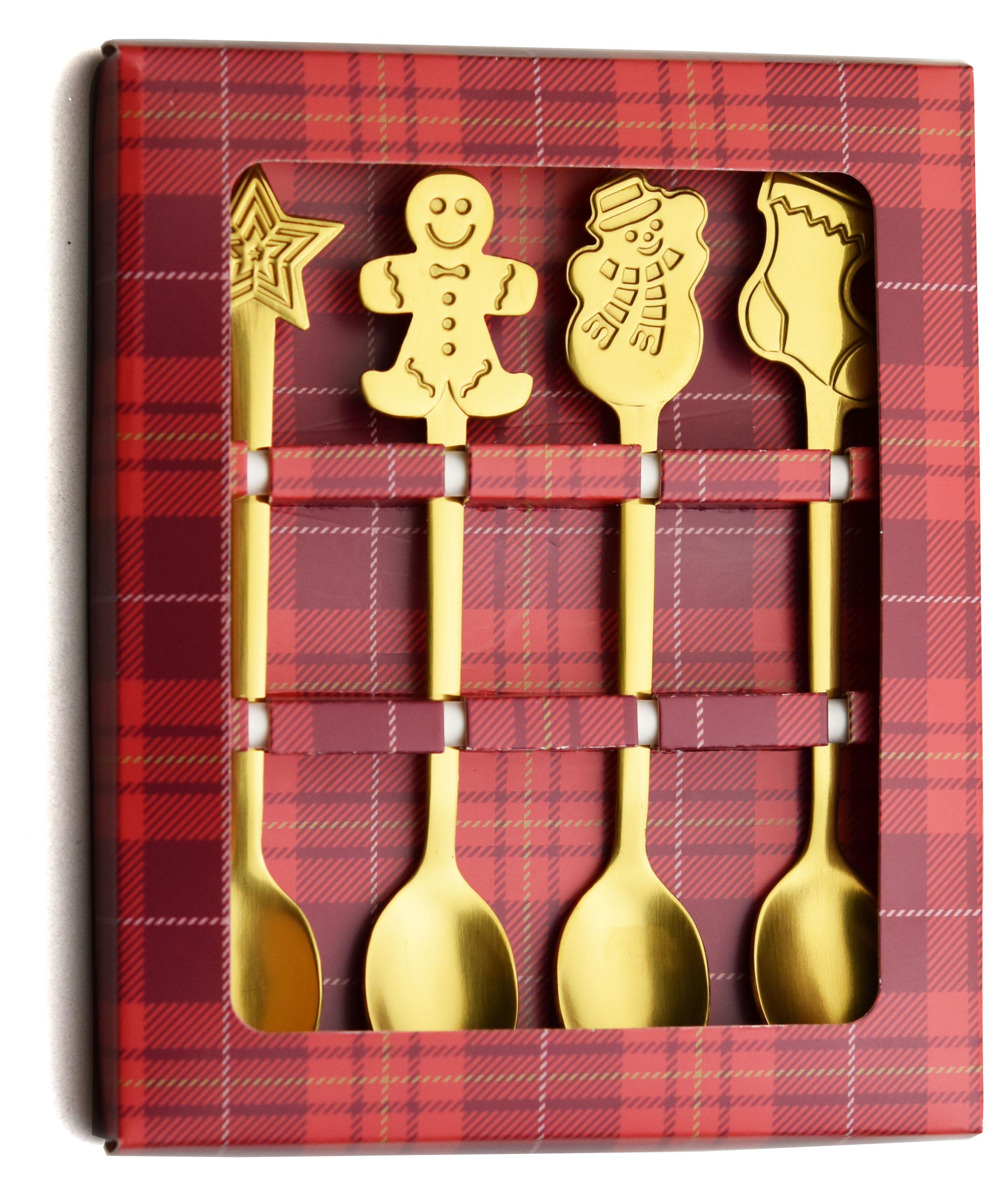 

Набор десертных ложек Actuel Новогодний дизайн золотистые, 4 шт