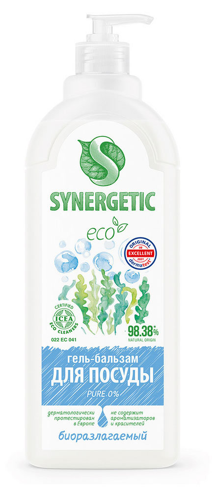 

Гель-бальзам для мытья посуды Synergetic Pure 0%, 1 л