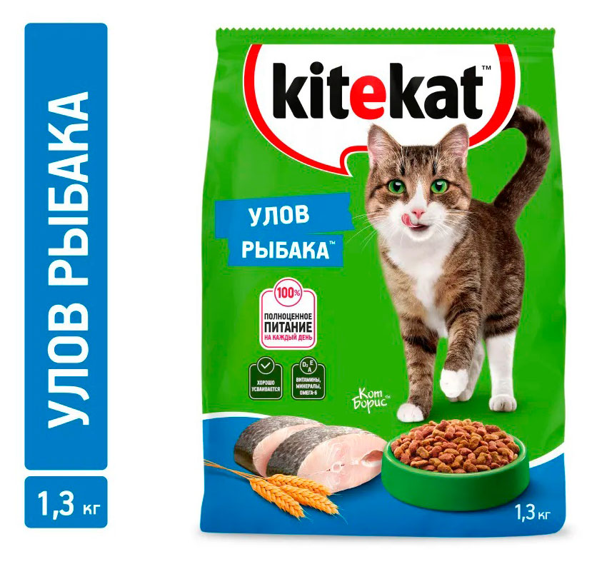 

Сухой корм для кошек Kitekat Улов рыбака, 1,3 кг