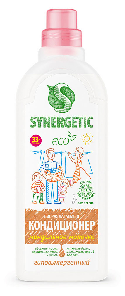 

Кондиционер для белья Synergetic миндальное молочко, 1 л