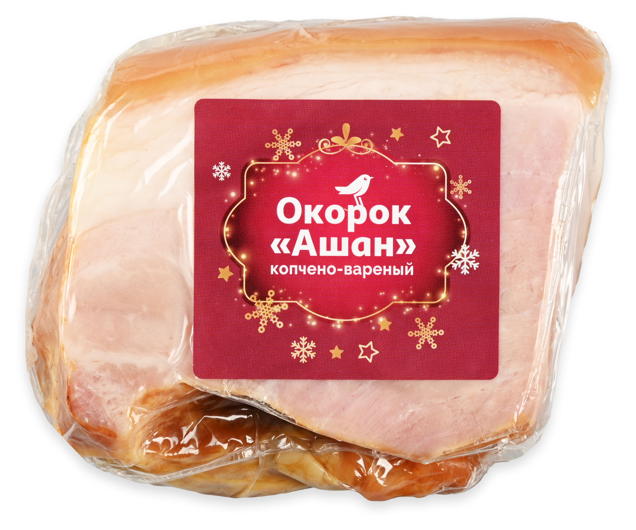 

Окорок варено-копченый АШАН Красная птица по-тамбовски из свинины, ~ 0,4 кг