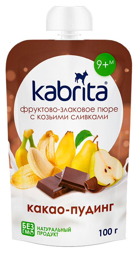 

Пюре фруктово-злаковое Kabrita Какао пудинг с козьими сливками 9 мес., 100 г