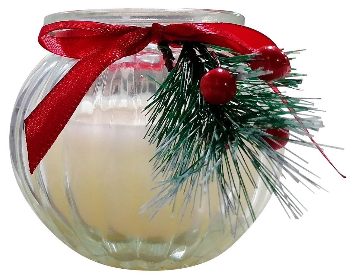 

Свеча Actuel в стеклянной банке с бантиком, d 9 h 8 см