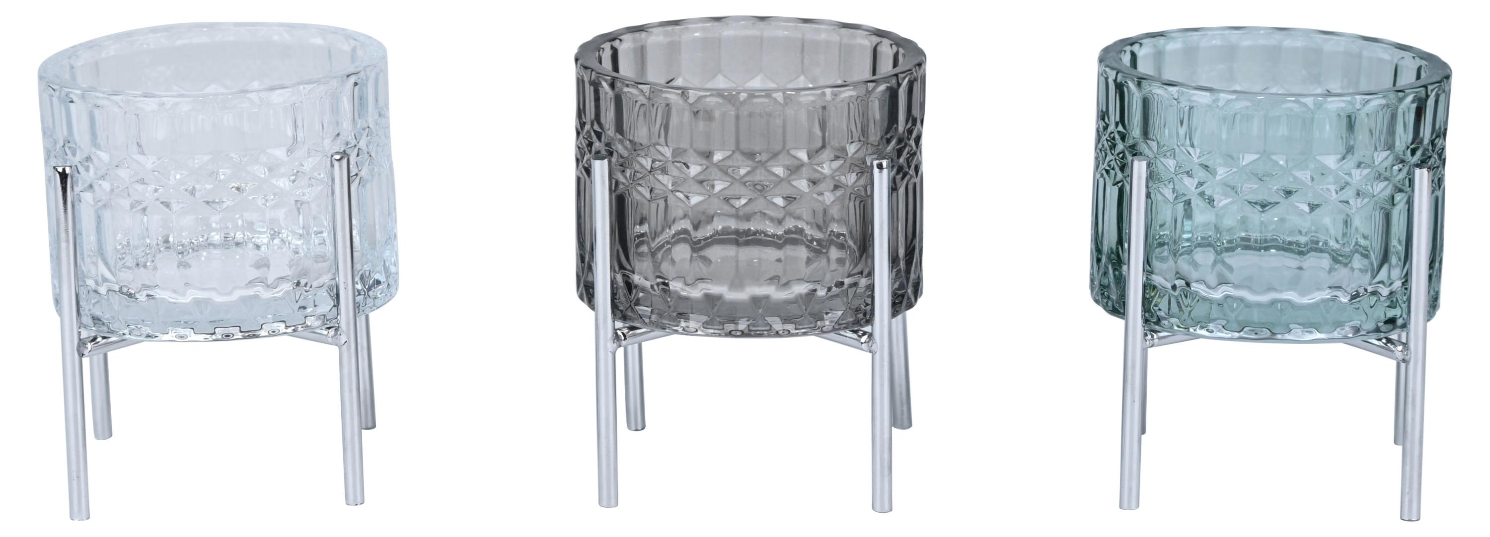 

Подсвечник Actuel стеклянный на подставке 10х10х11 см, 1 шт в ассортименте