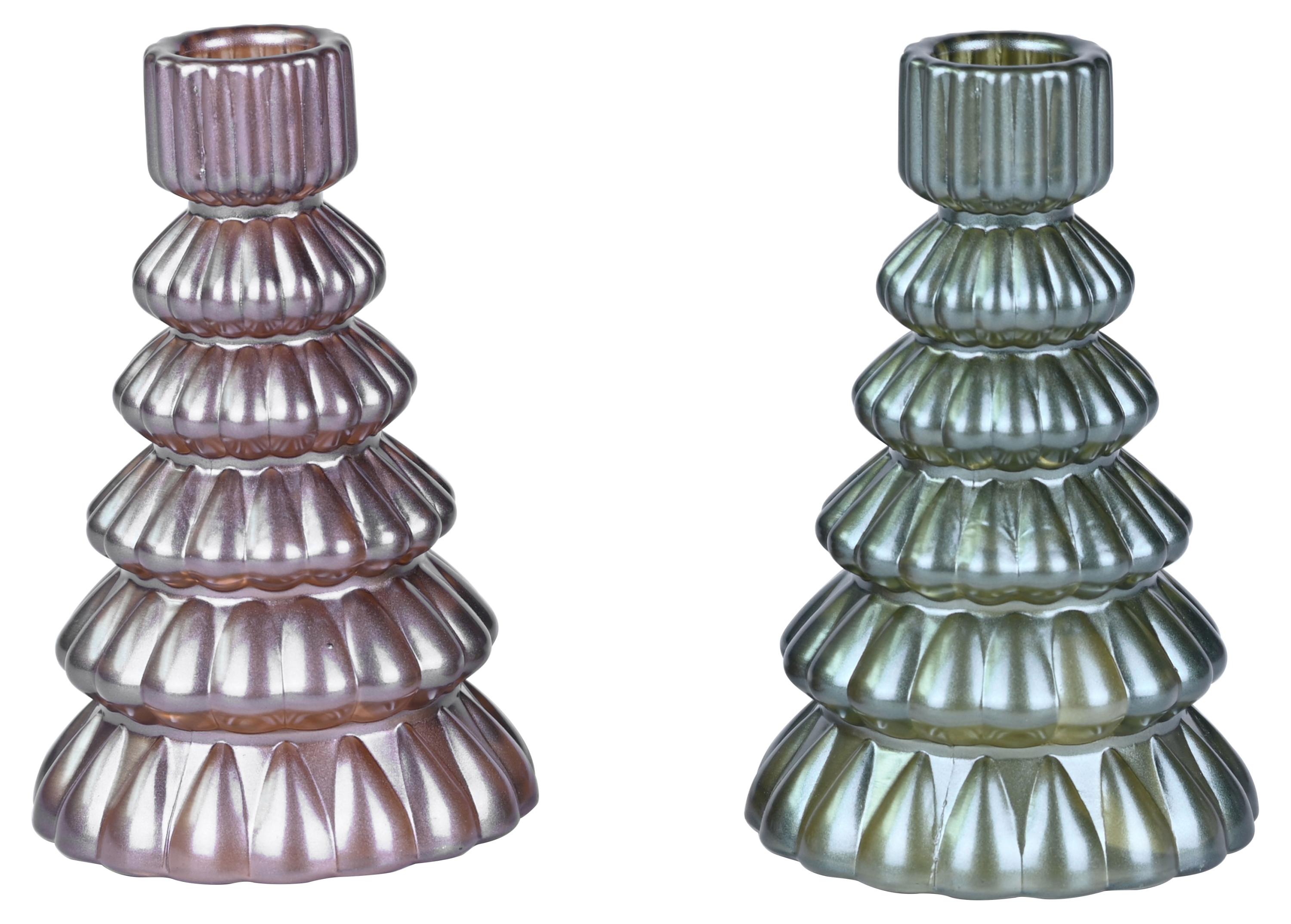 

Подсвечник Actuel Елка стекло d 8,5 h 13,3 см, 1 шт в ассортименте