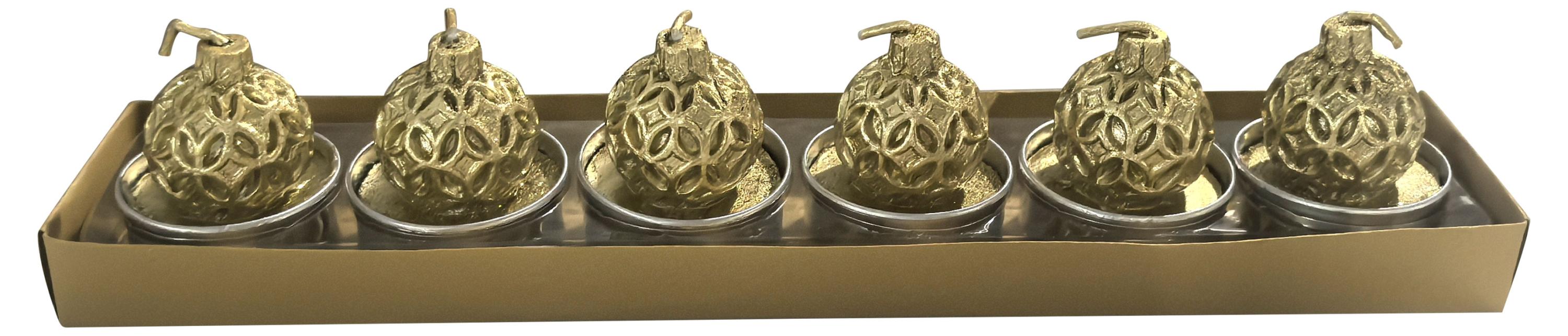 

Свечи Actuel Шары золотистые d 9 см, 6 шт