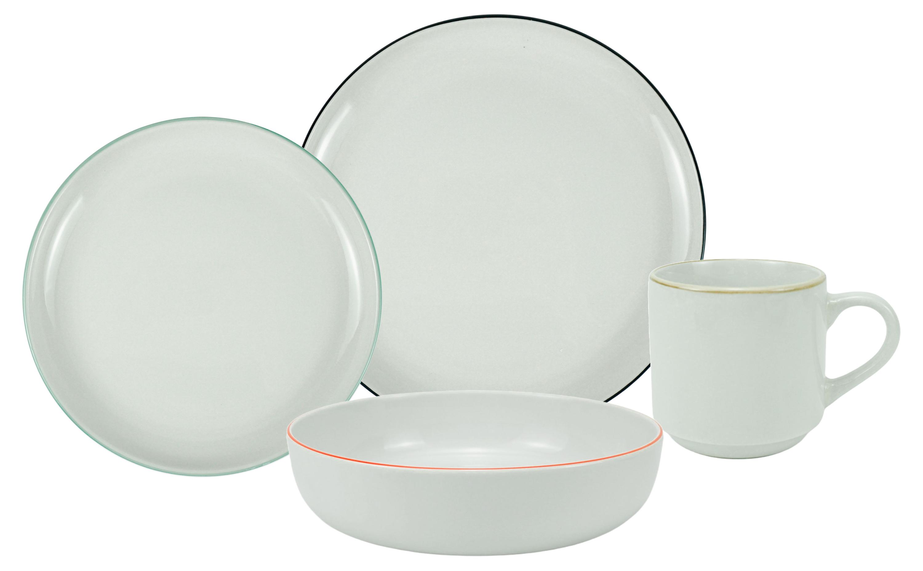 

Набор посуды Actuel белый с окантовкой фарфор, 16 предметов