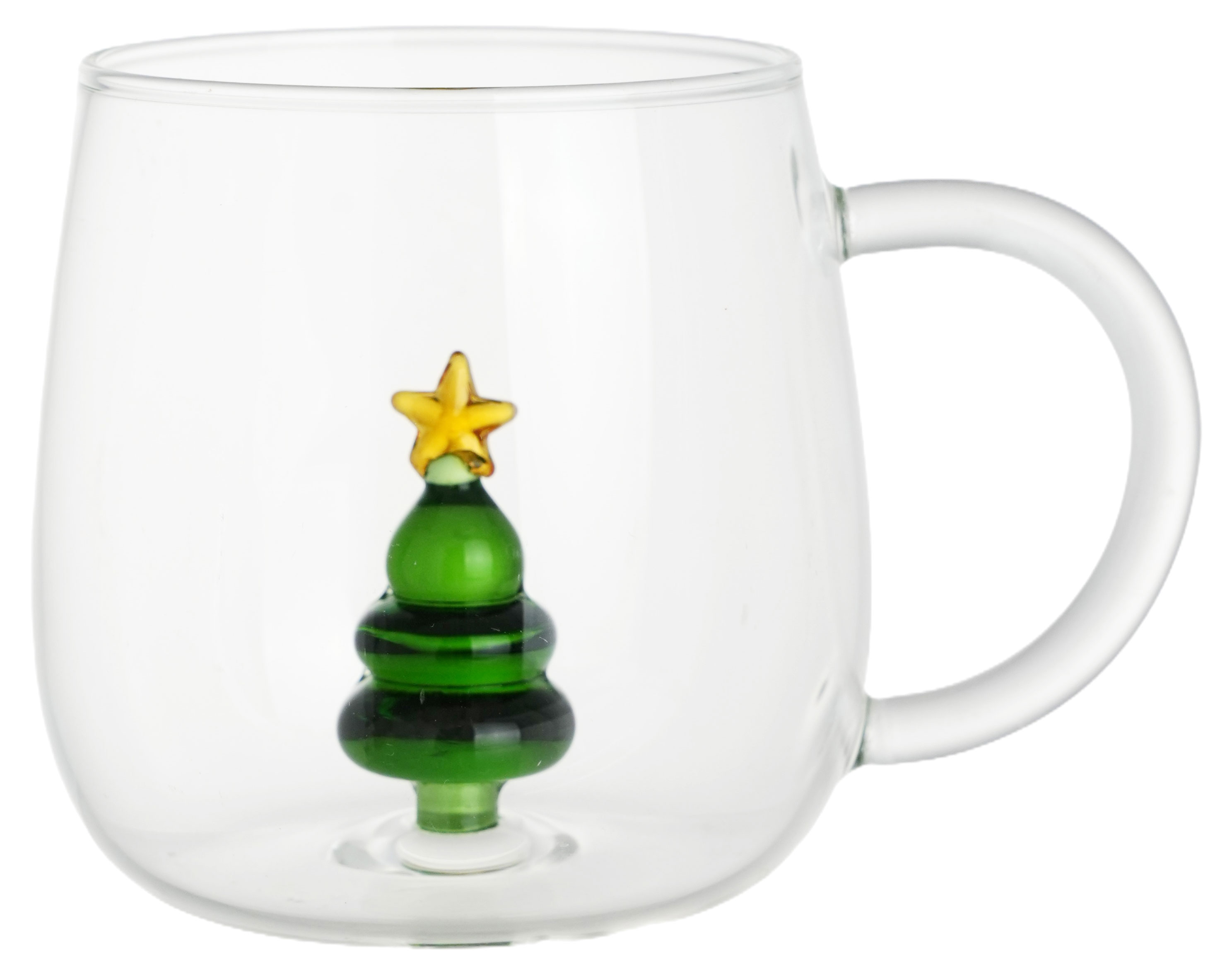 

Кружка Actuel Вокруг света с елочкой внутри стеклянная, 400 мл