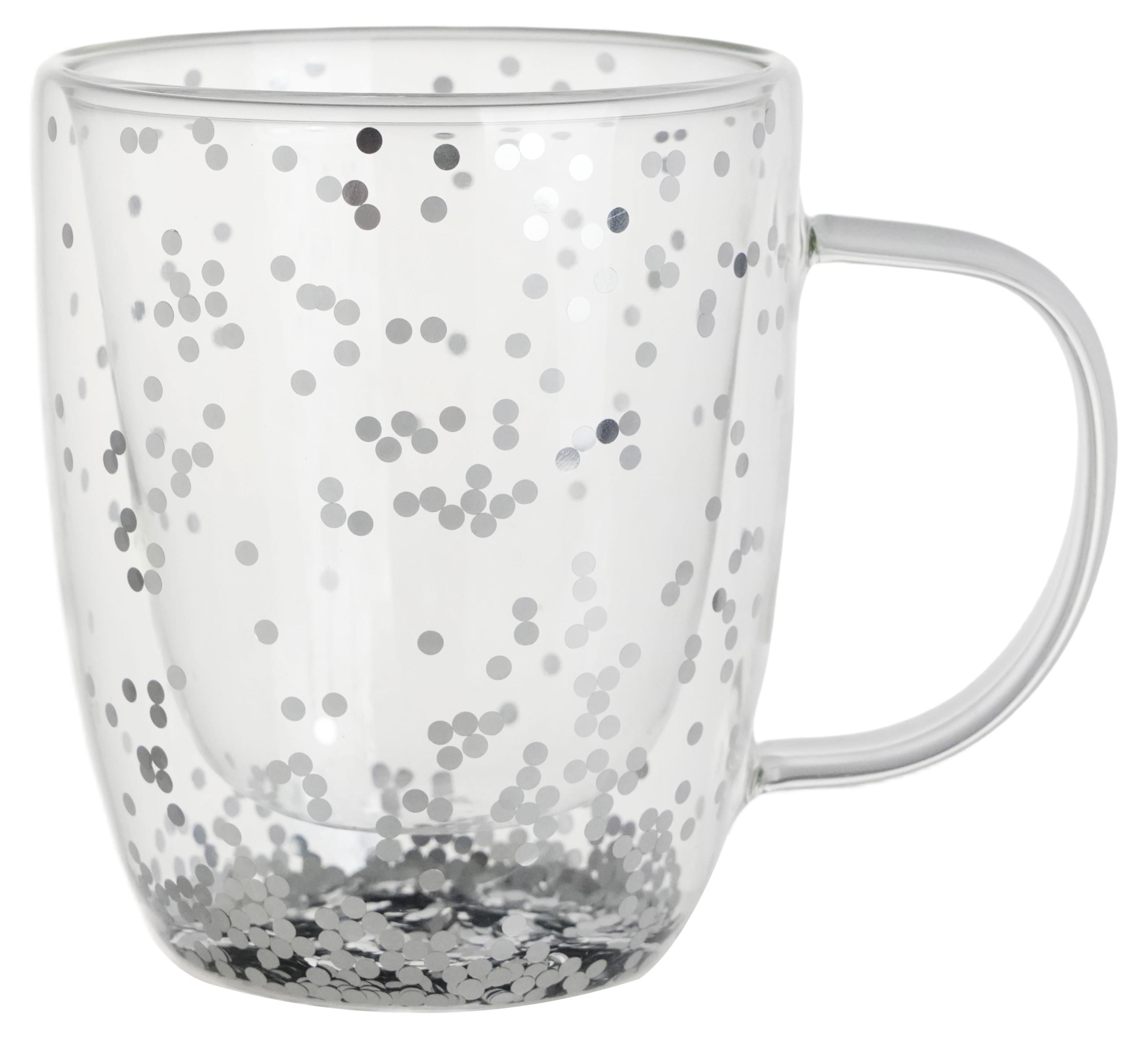 

Кружка Actuel Вокруг света с серебристым конфетти стеклянная с двойными стенками, 350 мл