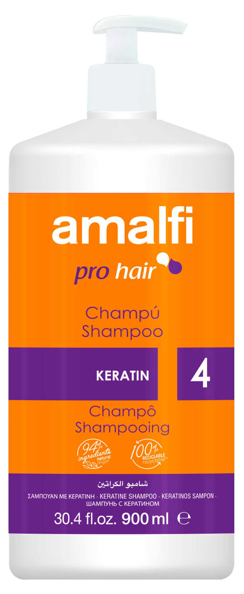 

Шампунь для волос Amalfi Pro Keratine Испания, 900 мл