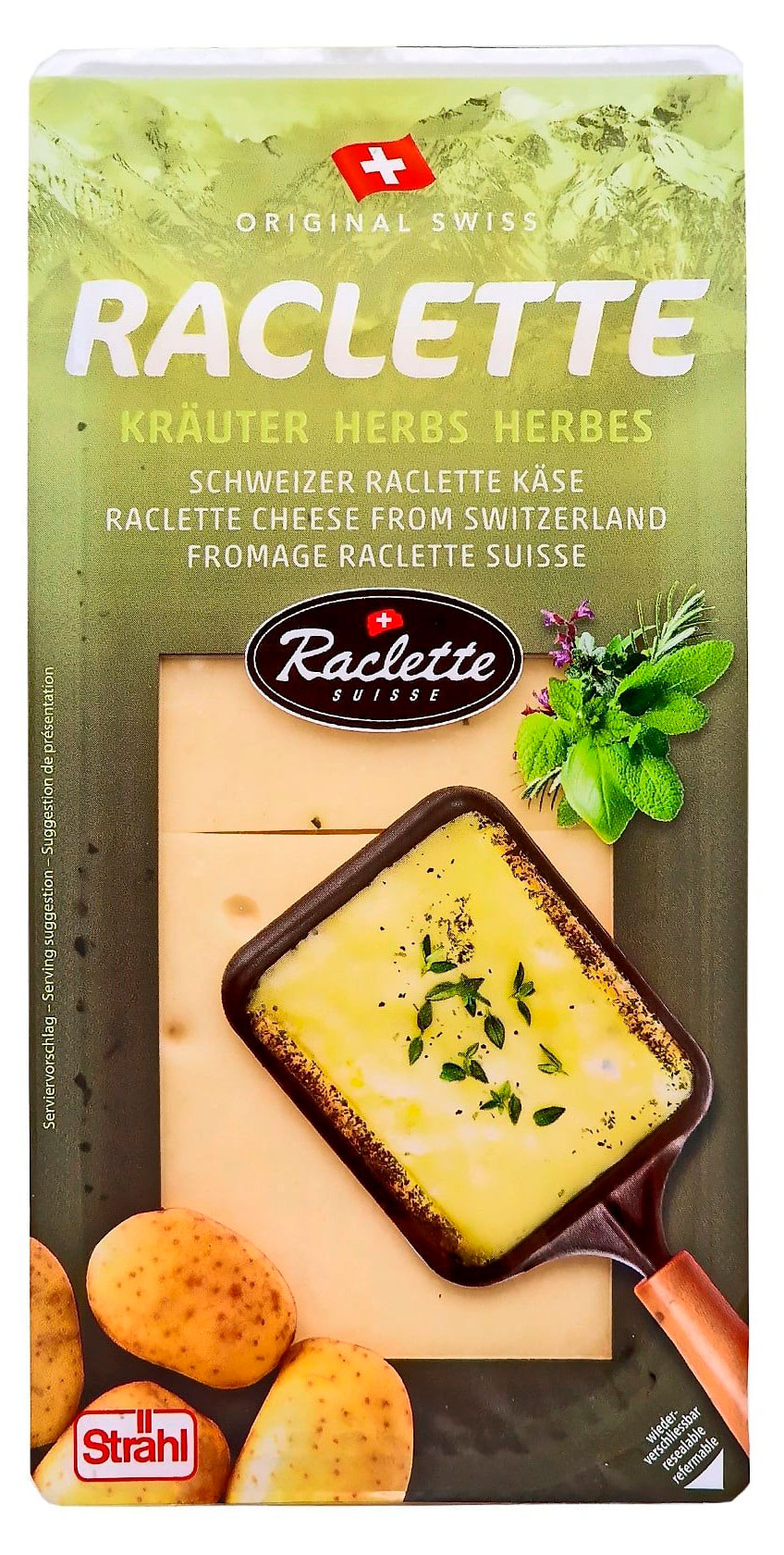 

Сыр полутвердый Раклет Strahl с прованскими травами нарезка 45% БЗМЖ Швейцария, 150 г