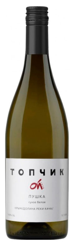 

Вино ТопчикОй Пушка белое сухое Россия, 0,75л