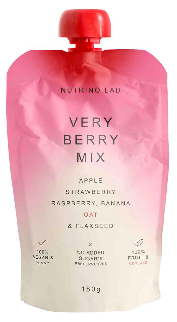 Изображение товара Пюре фруктово-злаковое Nutrino Lab Very Berry Mix 180 г для детей и взрослых