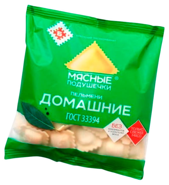 Изображение товара Пельмени мясные «БМК» Мясные подушечки Домашние замороженные ГОСТ Беларусь, 430 г