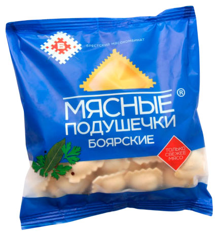 Изображение товара Пельмени мясные «БМК» Мясные подушечки Боярские замороженные Беларусь, 430 г