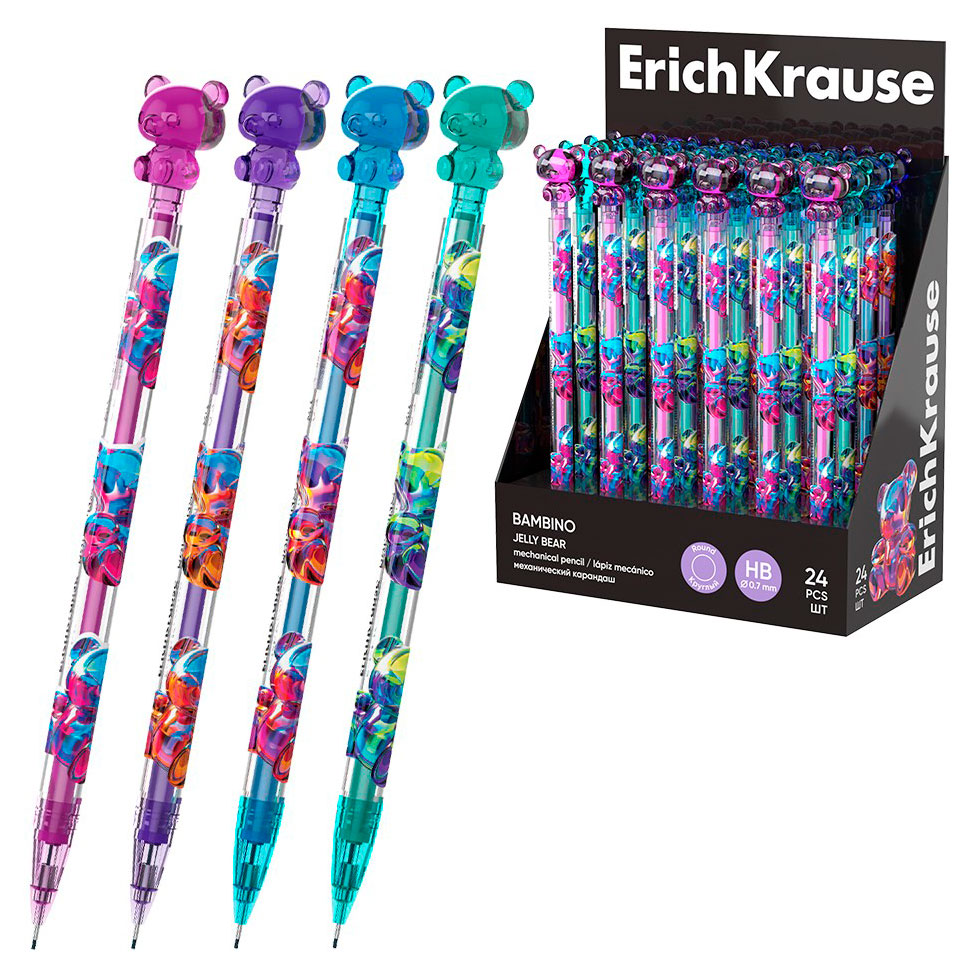

Карандаш механический ErichKrause Bambino Jelly Bear НВ 0,7 мм, 1 шт в ассортименте