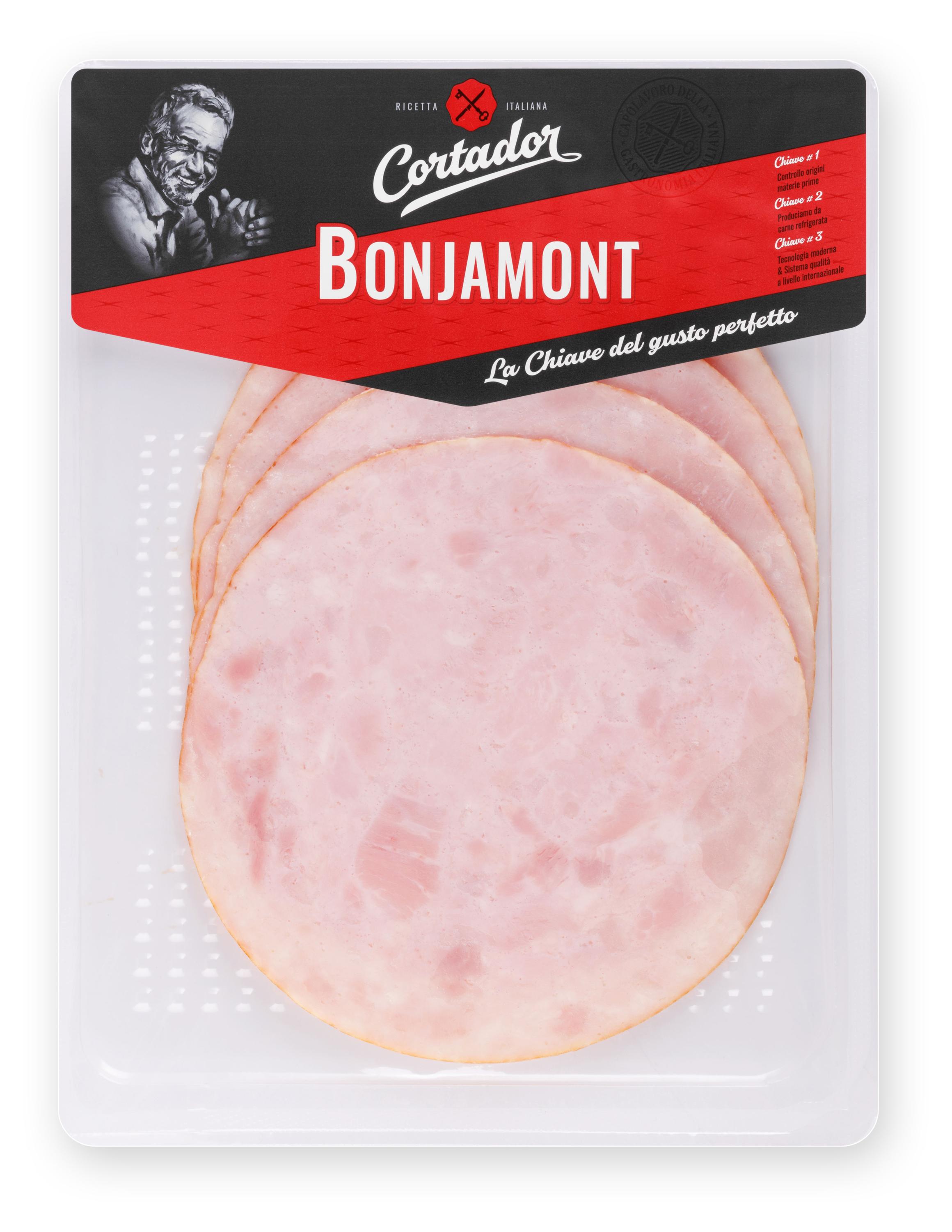 

Ветчина вареная Cortador Bonjamont нарезка, 120 г