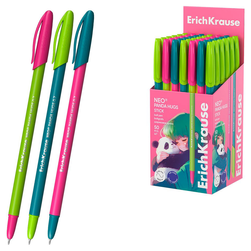 

Ручка шариковая ErichKrause Neo Stick Panda Hugs синяя 0,7 мм, 1 шт в ассортименте