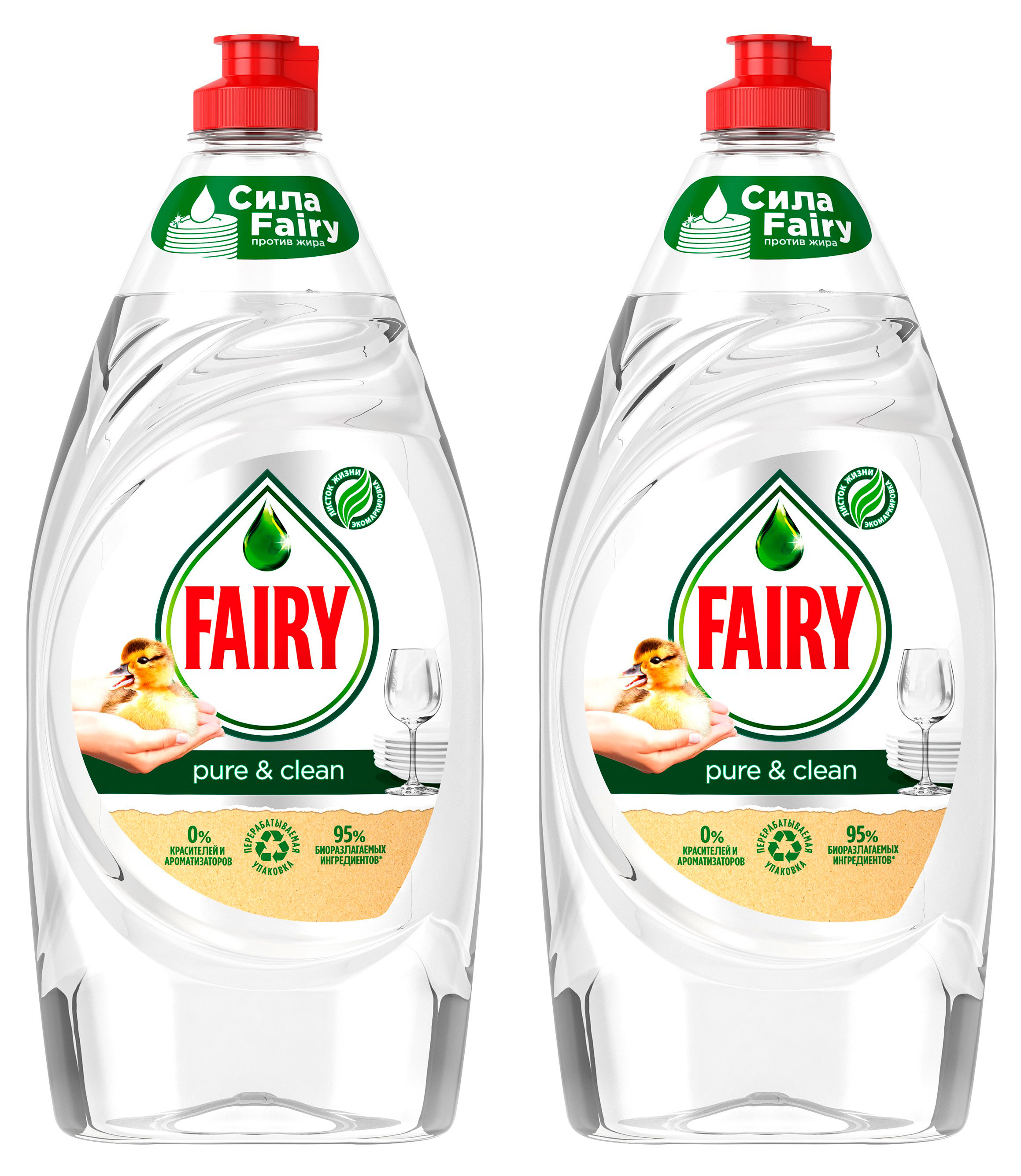 

Гель для мытья посуды Fairy Pure&Clean, 2х900 мл