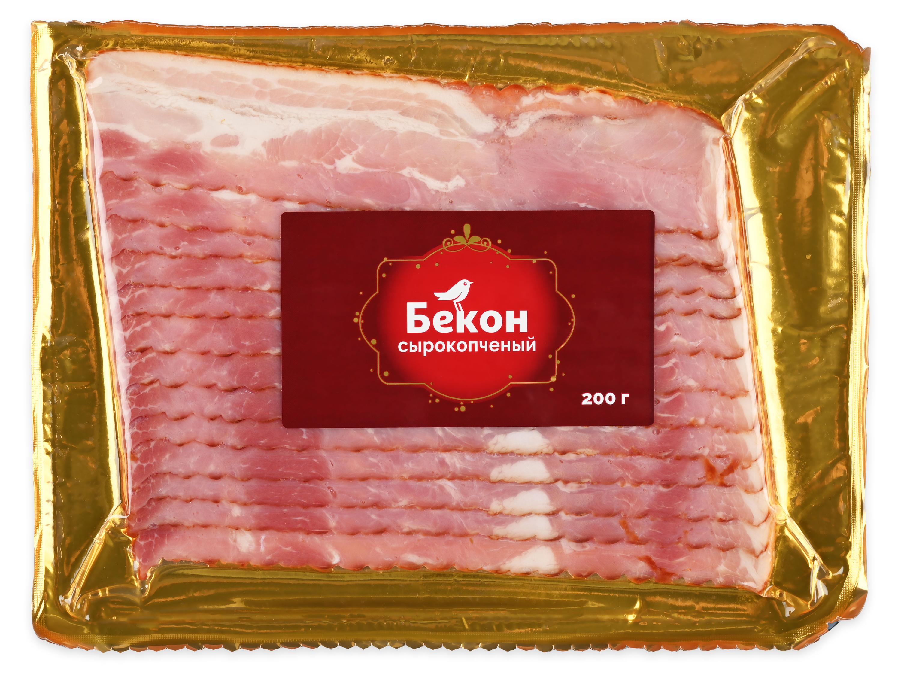 

Бекон сырокопченый АШАН Красная птица из свинины в нарезке, 400 г