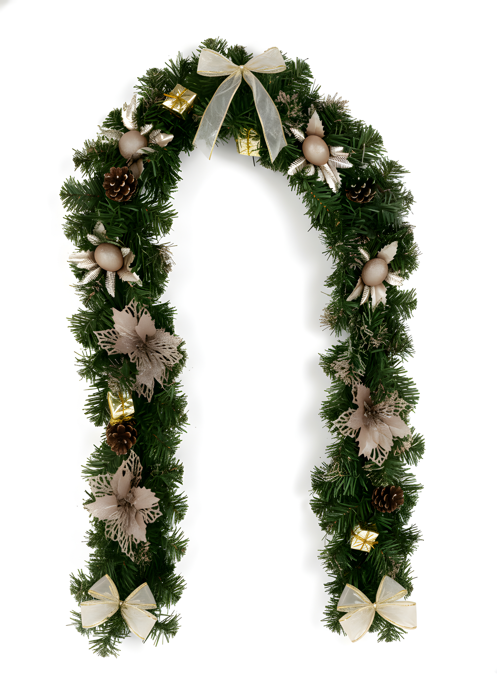 

Гирлянда еловая Цветы шампань, 1,8 м