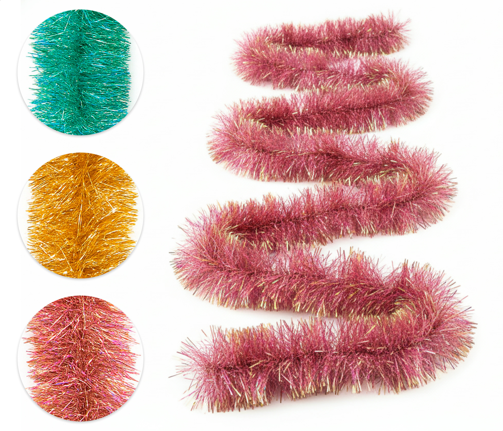 

Мишура Праздничная голографическая 2 м, 1 шт в ассортименте