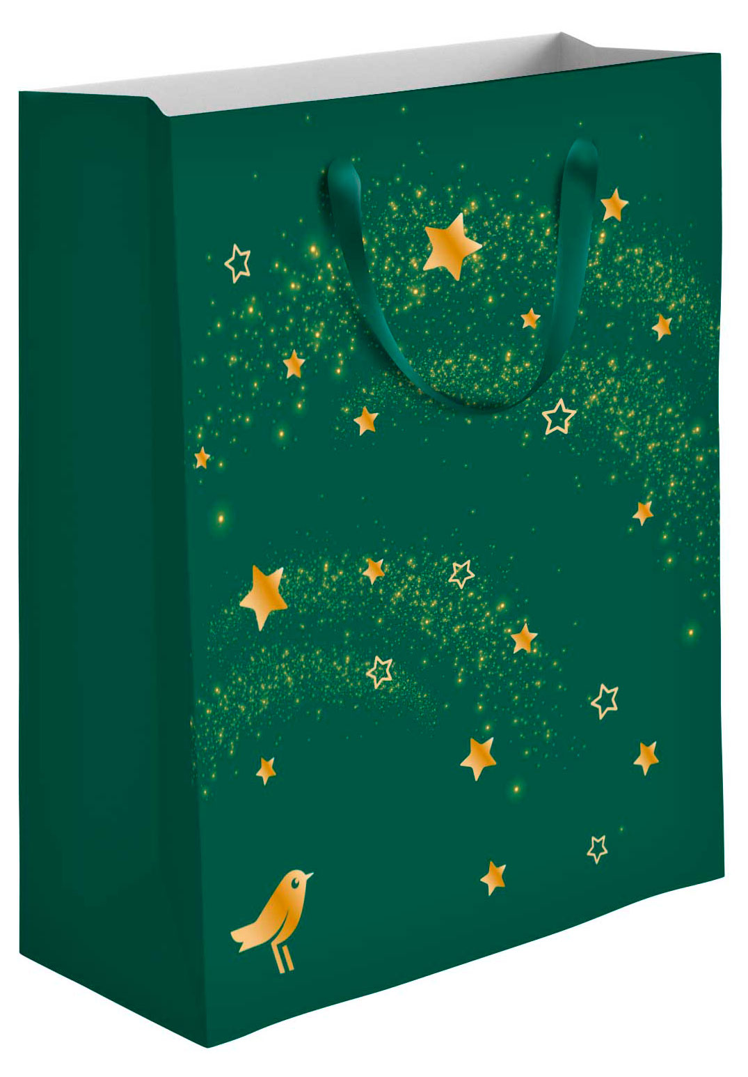 

Пакет подарочный АШАН Красная птица зеленый, 14х11 см