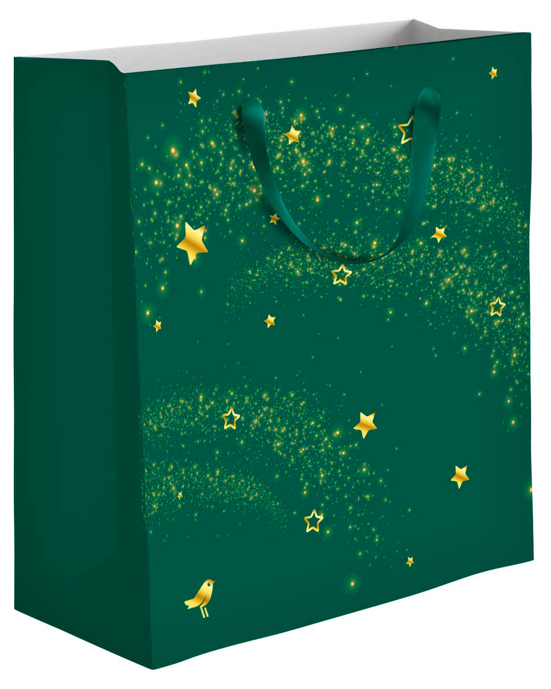

Пакет подарочный АШАН Красная птица зеленый, 21х23 см