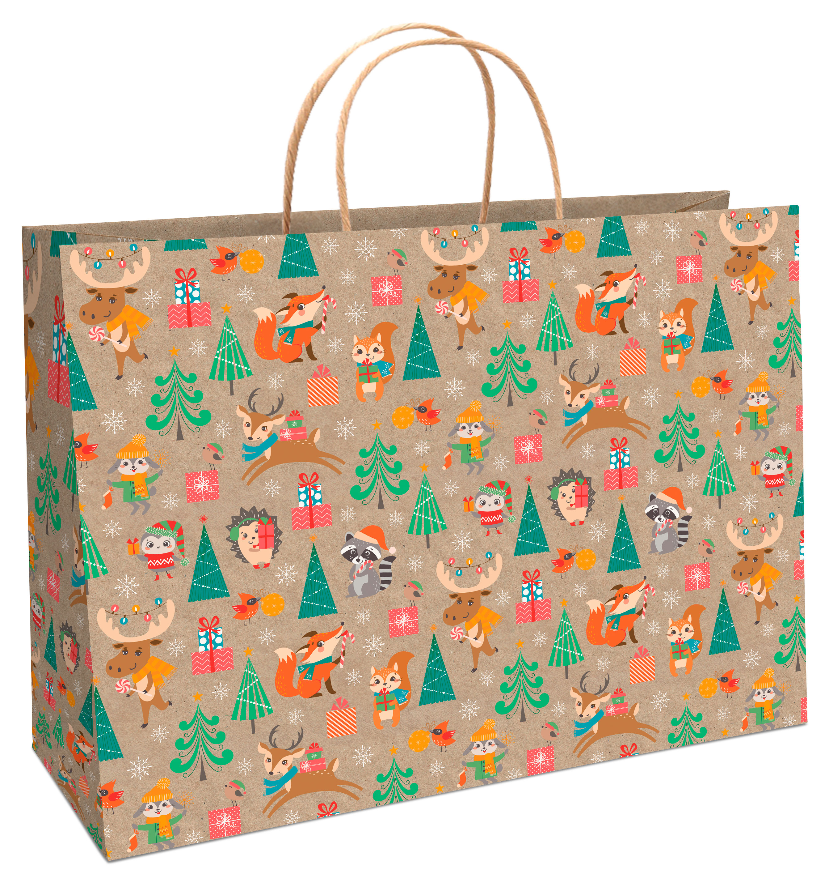 

Пакет подарочный АШАН Красная птица под крафт 55х41 см, 1 шт в ассортименте