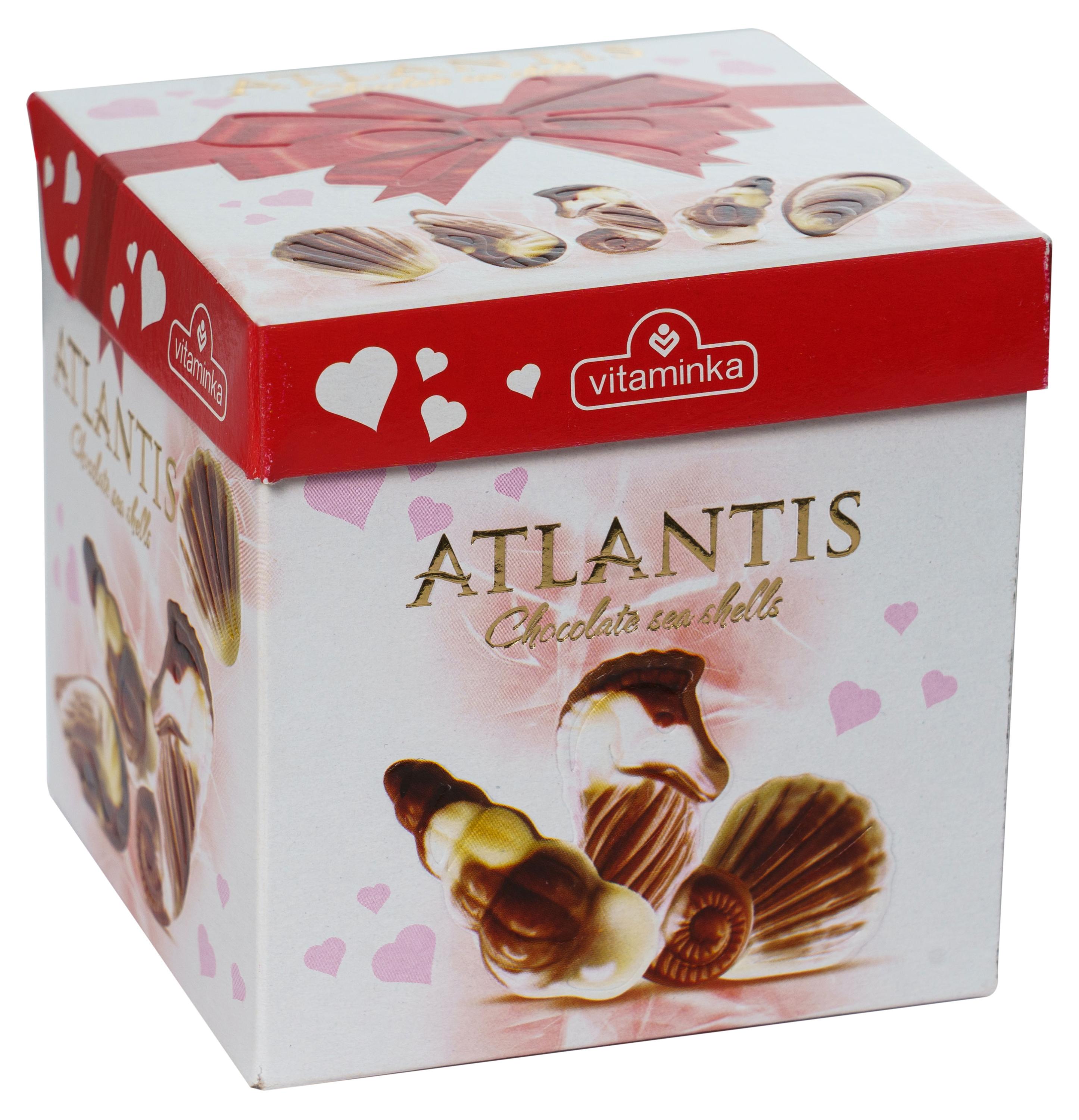 

Конфеты Atlantis Ракушки из молочного и белого шоколада с начинкой из орехового крема, 93 г